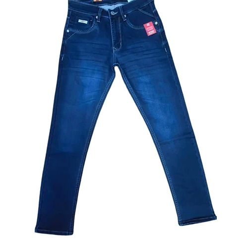 Dark Blue Men Denim Jeans - Gender: Male