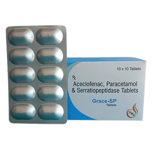 Aceclofenac Paracetamol And Serratiopeptidase Tablets - 10x10 Tablets | Suitable For Adults, Store At Room Temperature, Dosage As Per Doctor Suggestion