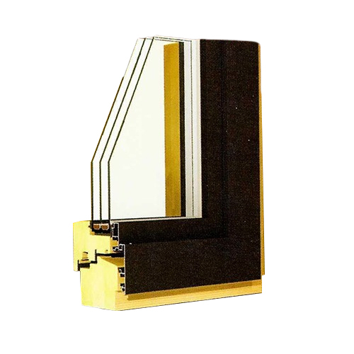 Wood Aluminium Extruded Profile System - Color: Yellow