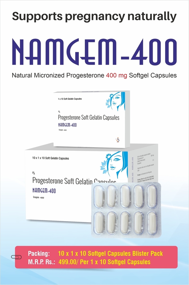 NAMGEM-400 SOFTGEL - Micronised Progesterone 400mg | Softgel Capsule Formulation, Supports Hormonal Balance and Women's Health