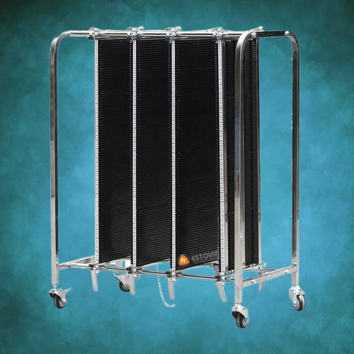 Esd Pcb Storage Trolley - Material: Ss 304 And Conductive Pp Plate