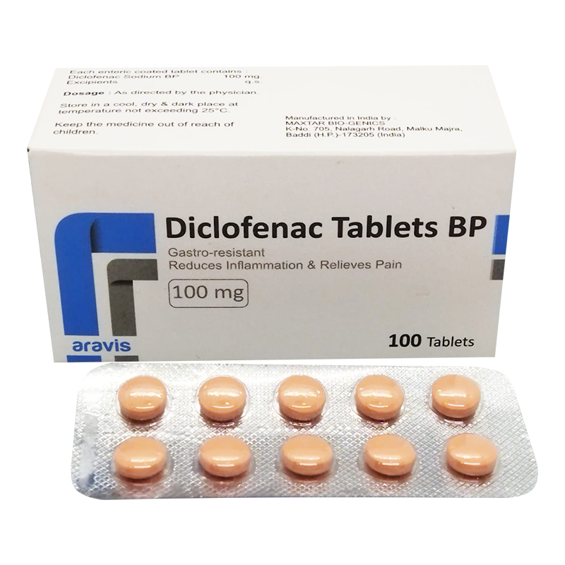 Diclofenac Tablets Bp Gastro-resistant 100mg - Drug Type: Generic Drugs