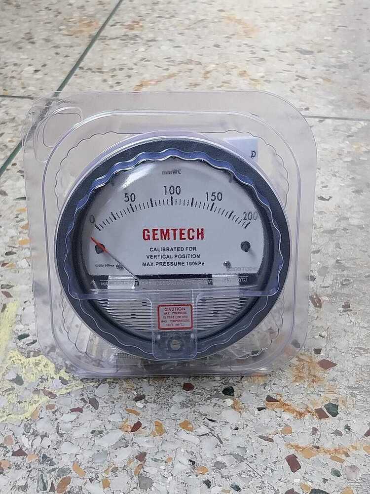 G2000-100 Mm Wc Gemtech Differential Pressure Gauge - Accuracy: A A 2% (-Ha Model A A 1) Of Fs (A A 3% (-Ha A A 1.5%) On -0