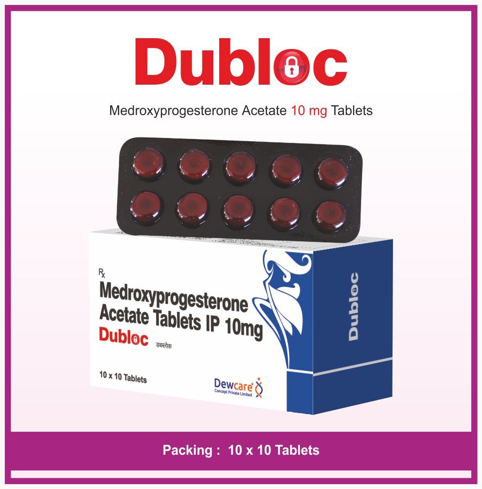 DUBLOC TABLETS - Medroxyprogesterone Acetate 10mg , Hormonal Regulation for Menstrual Disorders and Endometriosis Treatment