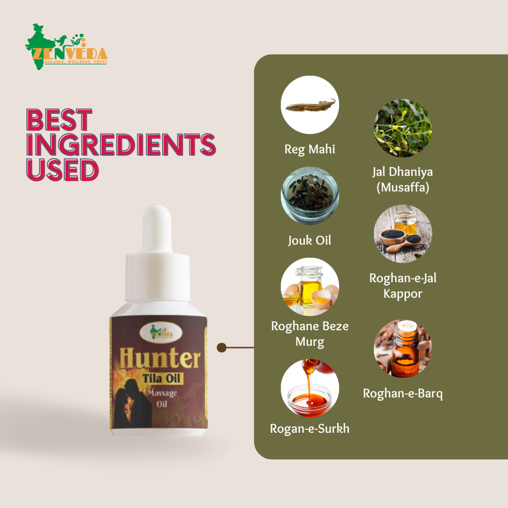 10ml Hunter Tila Massage Oil  For Men