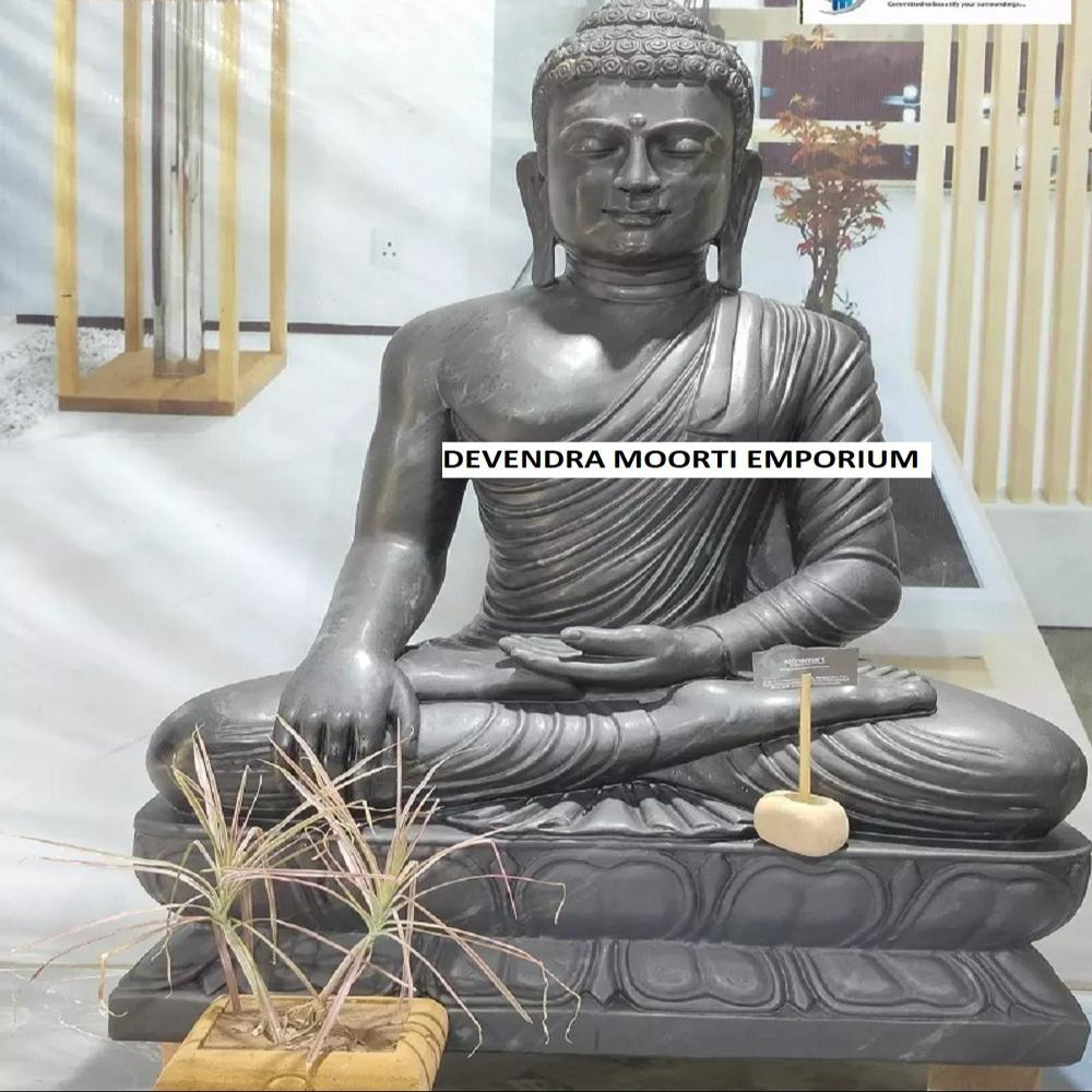 black marble buddha statue