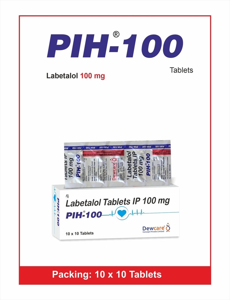 PIH-100 TAB - Labetalol 100mg Tablets | Effective Antihypertensive Solution, Supporting Blood Pressure Management and Heart Health