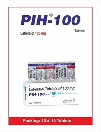 Pih-100 Tab - Labetalol 100mg Tablets | Effective Antihypertensive Solution, Supporting Blood Pressure Management And Heart Health