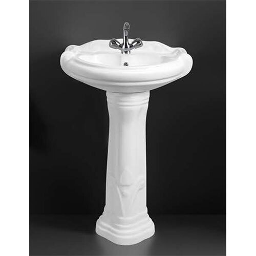 Ceramic Wash Basin Pedestal 408 - Color: White