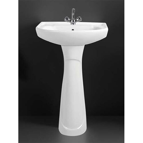 Ceramic Wash Basin Pedestal - Color: White