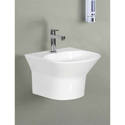 Ceramic One Piece Half Basin - Color: White