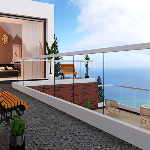 Aluminium Roof Glass Railing