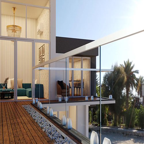 Slope Continue Aluminium Glass Railing
