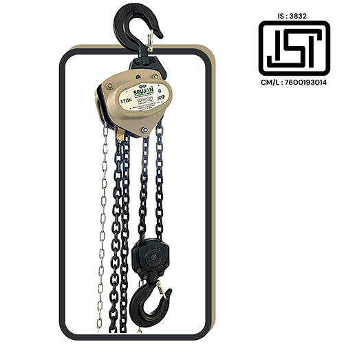 Heavy Duty Chain Pulley Block - Color: Black & Cream Color