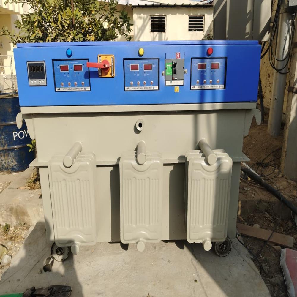 Servo Voltage Stabilizer - Iron Material | 50kva, Three Phase Ac To Dc Converter, 220-240v Input Range, Air Cooled, 1 Year Warranty