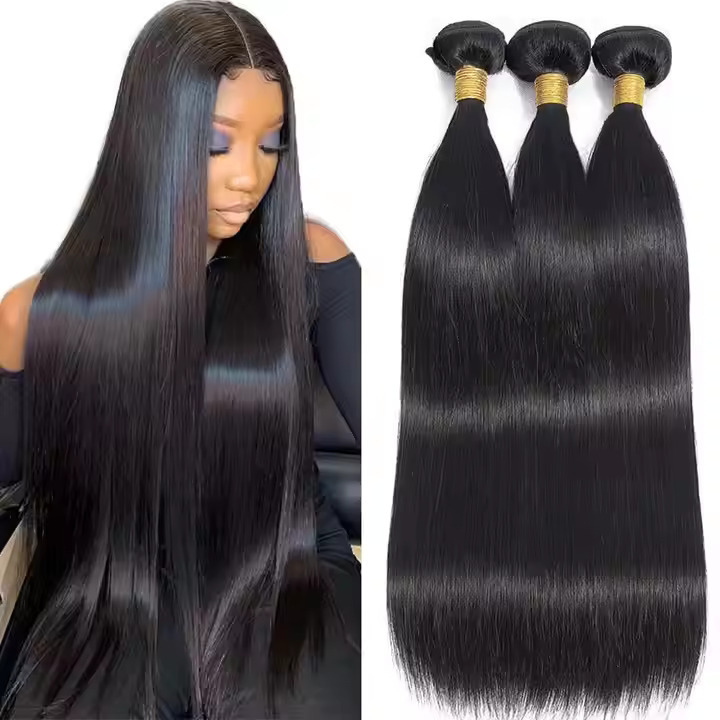 10A Straight Hair Bundles Brazilian Virgin Human Hair Bundles Straight 14 16 18 Inch 100% Unprocessed Virgin Hair Bundles