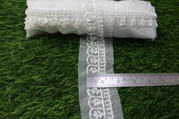 white cutdana  lace