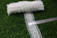 white cutdana  lace