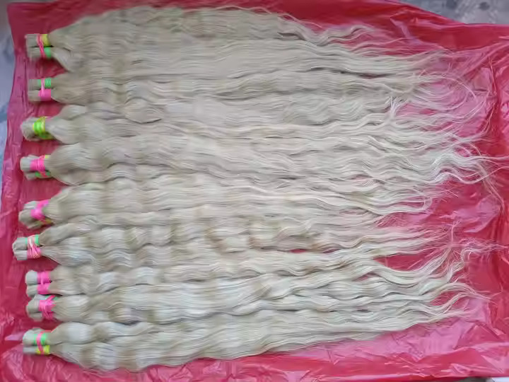 613 Blonde Color Natural Wavy and Straight Style Bulk Hair for Braiding 100% Human Hair Extension