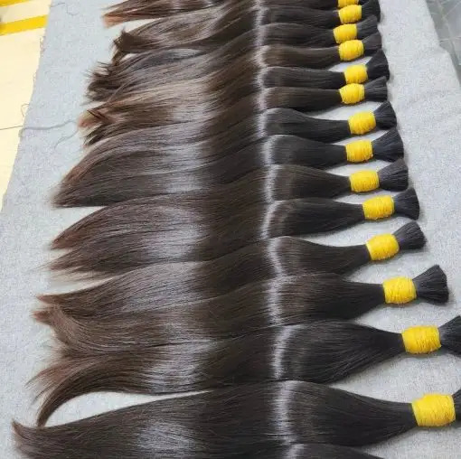 100% Unprocessed Virgin Hair Bulk Vendors Cutcile Aligned Hair Bundles Raw Indian Double Drawn Human Hair Extension