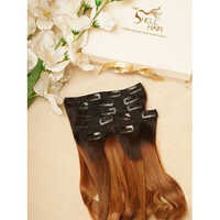 Seven Set Clip in Extensions - Caramel Brown Ombre (Straight Texture)