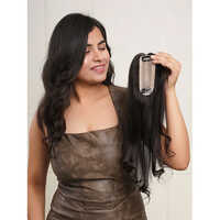 2x5 Silk Hair Topper - Color: Black