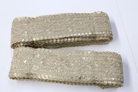 sequence golden embroidery lace