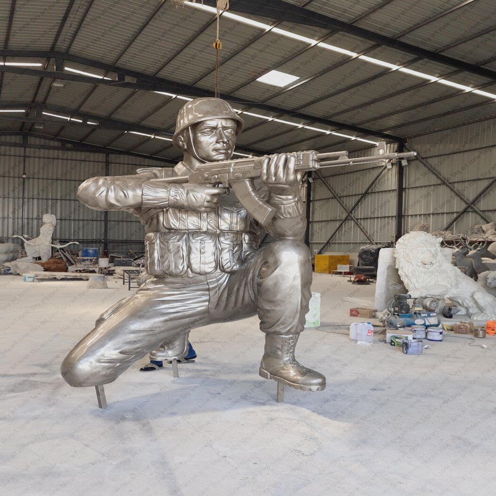 Fiberglass Indian Army Soldier Statue (10 Feet)