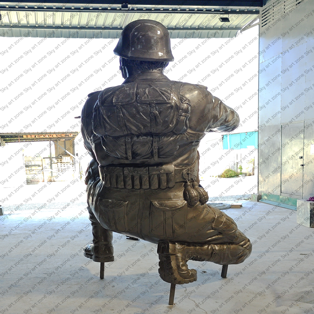 Fiberglass Indian Army Soldier Statue (10 Feet)