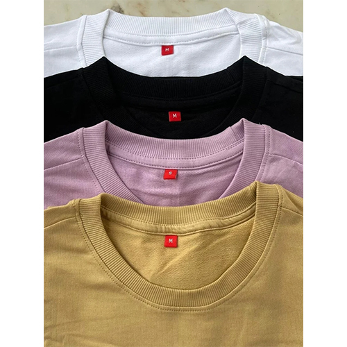220 Gsm Bio Wash  Premium Cotton Plain Mens  T Shirt - Color: Different Available