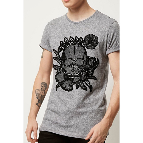 Mens Printed T-Shirt - Color: Grey