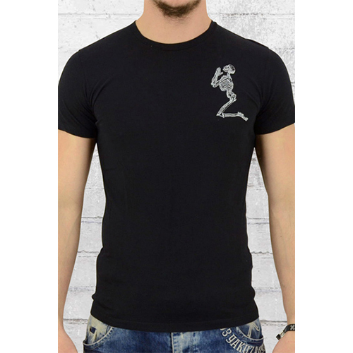 Mens Embroidered T-Shirt - Color: Black