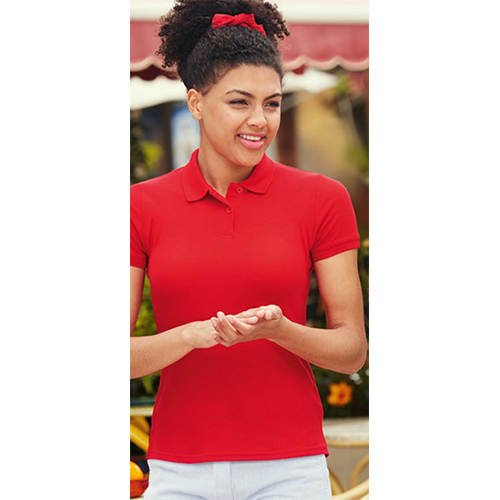 Ladies Red Polo T-Shirt - Feature: High Quality