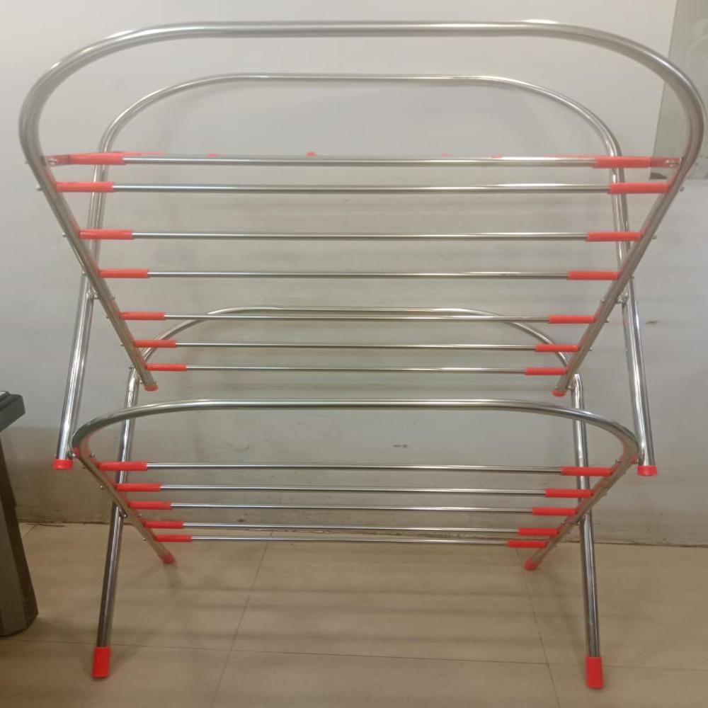 Cloth Drying Stand 3 Bend 6 Kg 10 Rod Drying Stand - Color: Different Available