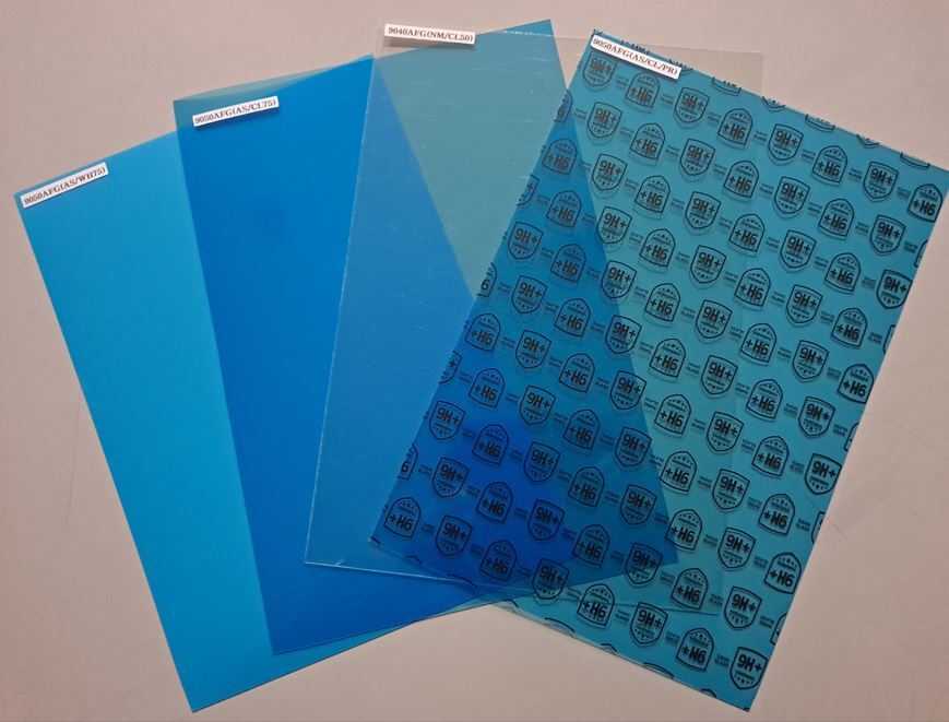 9H Blue Hybrid Nano Glass Screen guard and its raw film