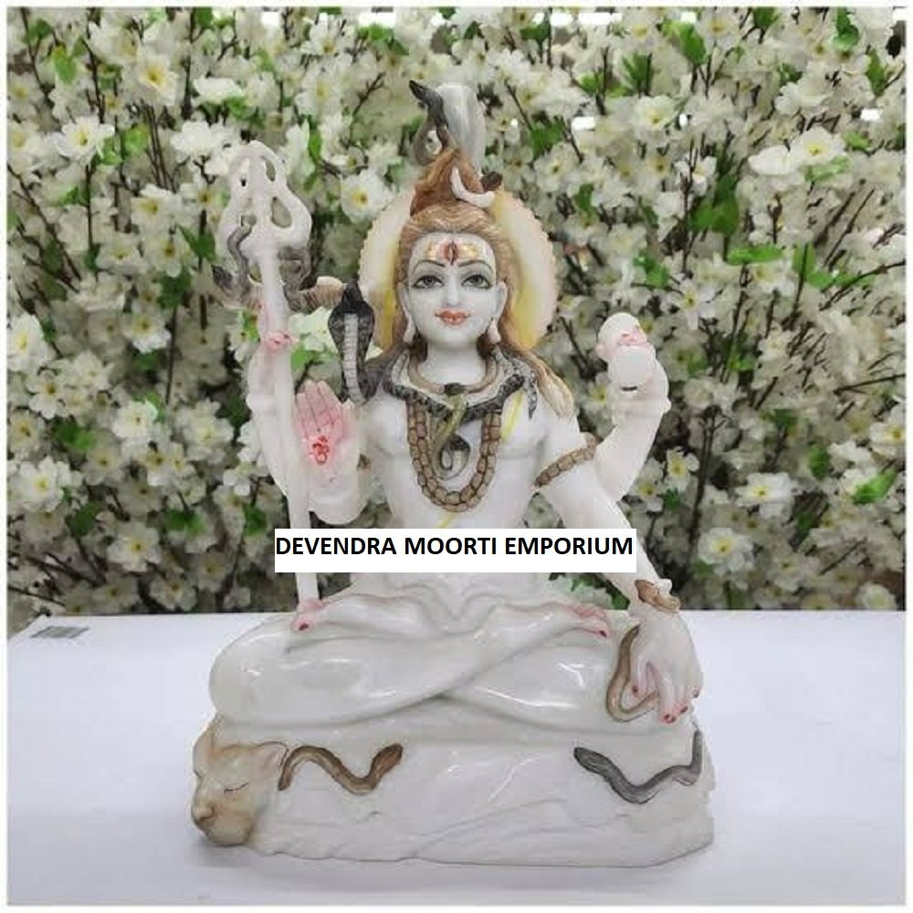 Marble Shiv Statue - Color: White