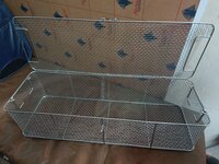Wire Mesh Surgical Tray With Lid - Color: Silver