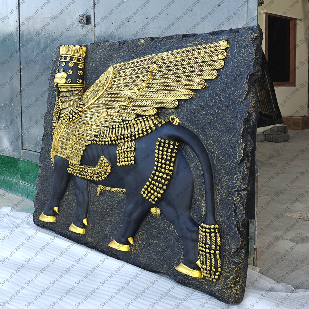 Lamassu Wall Mural (Fiberglass, 5x4 feet) by SKY ART ZONE PRIVATE LIMITED