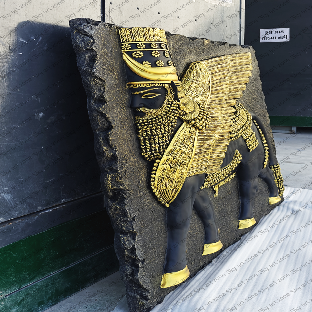 Lamassu Wall Mural (Fiberglass, 5x4 feet) by SKY ART ZONE PRIVATE LIMITED