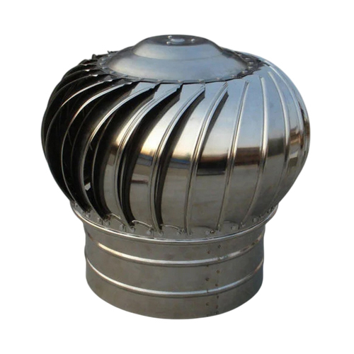 Stainless Steel Turbo Ventilator - 12 Inch Round | Polished Silver Finish for Efficient Ventilation