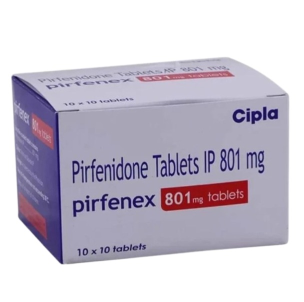 Pirfenidone Tablets 801 Mg - 1 Strip Of 10 Tablets | Anti-fibrotic Treatment For Idiopathic Pulmonary Fibrosis, Cool & Dry Storage Instructions