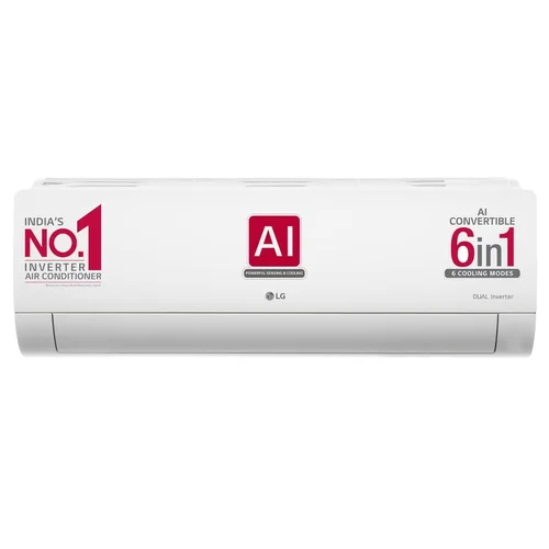 Lg 1.5 Ton 5 Star 6-In-1 Ai Convertible Dual Inverter Split Air Conditioner - Color: White