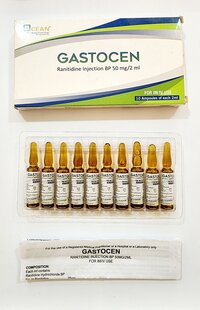 Ranitidine Injection - 50mg/2ml | Reduces Stomach Acid Production, Treats Gastric Issues, For Adults, Liquid Form, Injection Dosage