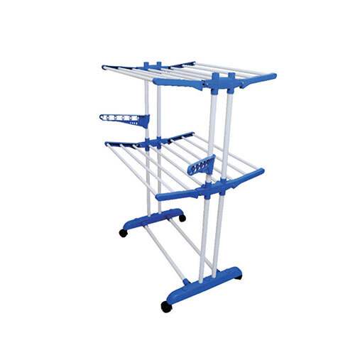 Premium Quality BIG WINGS 2 LAYER CLOTH DRYING STANDS - Stainless Steel, Foldable Design, Silver Color | Space-Saving, Rust-Resistant, Indoor & Outdoor Use