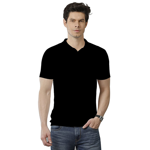 Cotton Polo Black T-Shirt