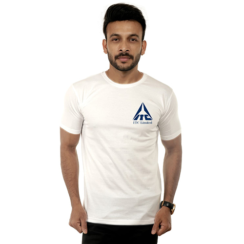 White Round Nack Promotional T-Shirt