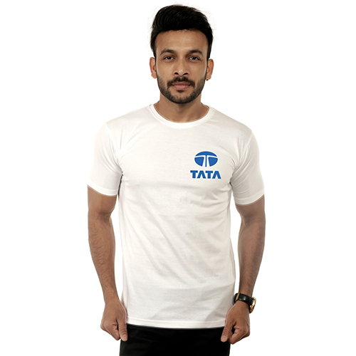 White Round Nack Promotional T-Shirt