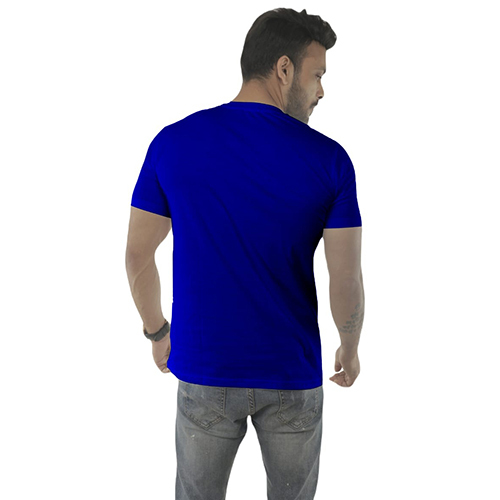 180GSM Cotton Blue Round Neck T-Shirt