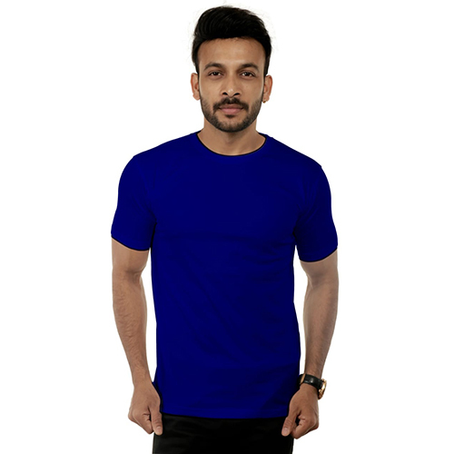 Cotton Round Neck BlueT-Shirt