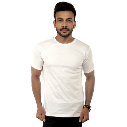 170GSM Cotton Round Neck White T-Shirt